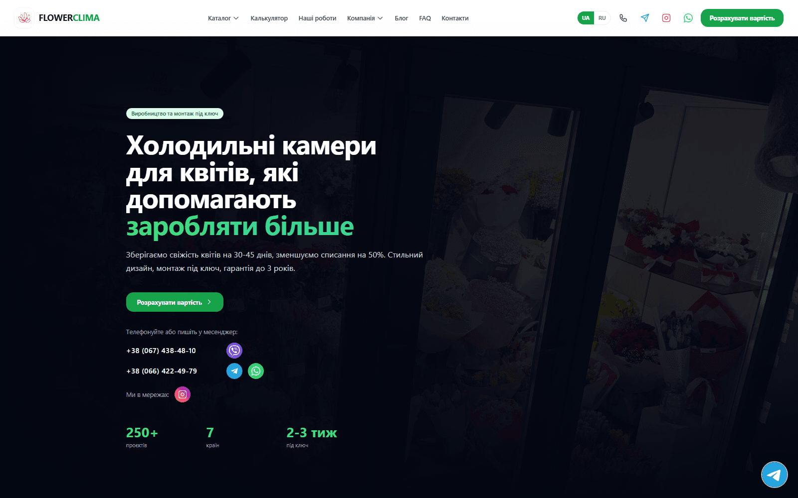 Скріншот сайту FLOWER CLIMA